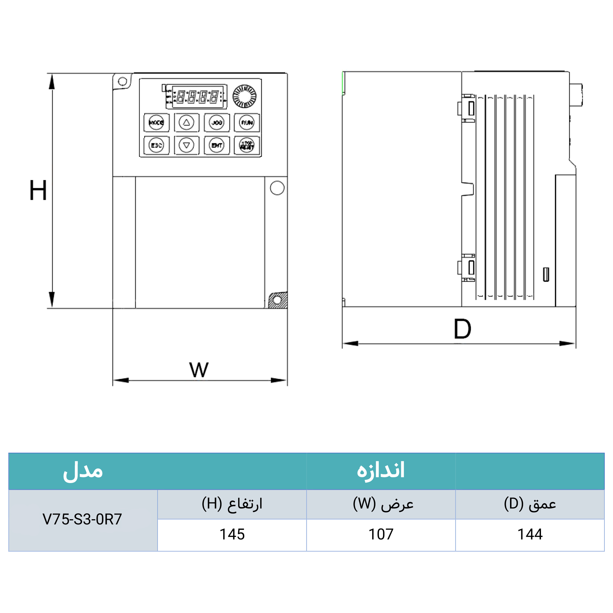 اینورتر (درایو) سافت پاور 0.75KW تکفاز به سه فاز 380 – (V75-S3-0R7)